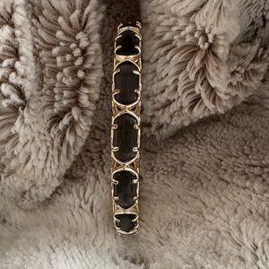 Gold and Black Bangle Bracelet
